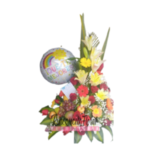 Arreglo Floral Brisa del Sol Con Frutas