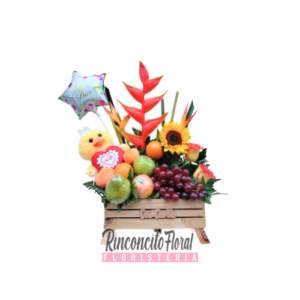 Arreglo Floral Un Canto Silencioso Con Frutas