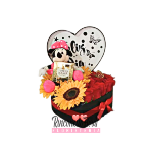 Caja Floral Escarlata Oscuro