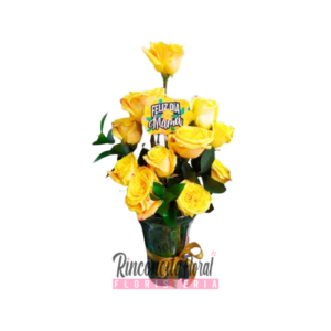 Jarrón Floral Feliz Dia Mamá
